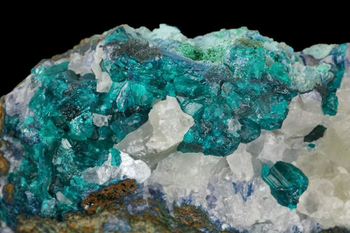 Dioptase, Shattuckite & Calcite Association - Tantara Mine, Congo #146737